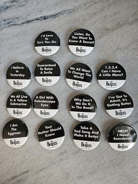 Beatles Anthology Buttons From 1995 Set Of 14